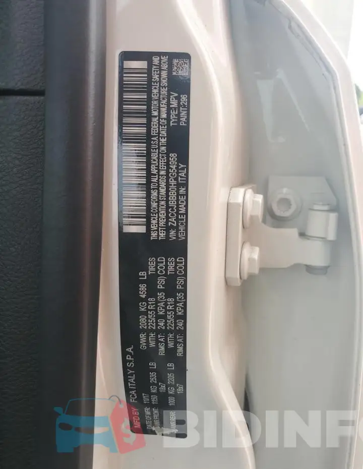ZACCJBBB0HPG54958 Photo# 12