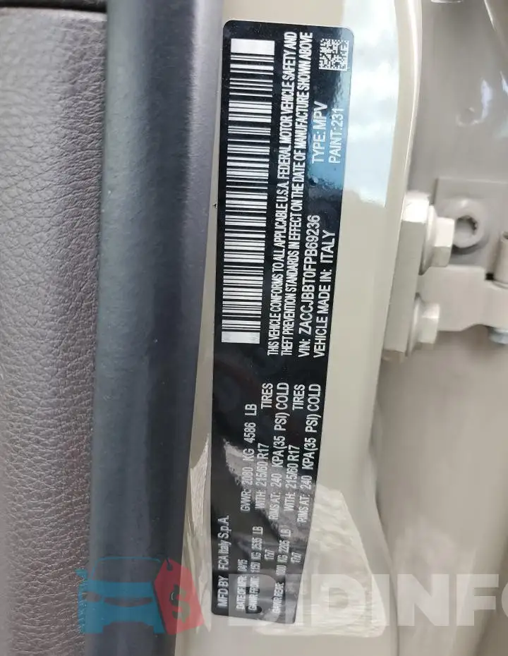 ZACCJBBT0FPB69236 Photo# 12