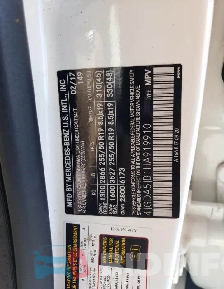 4JGDA5JB1HA919910 Photo# 12