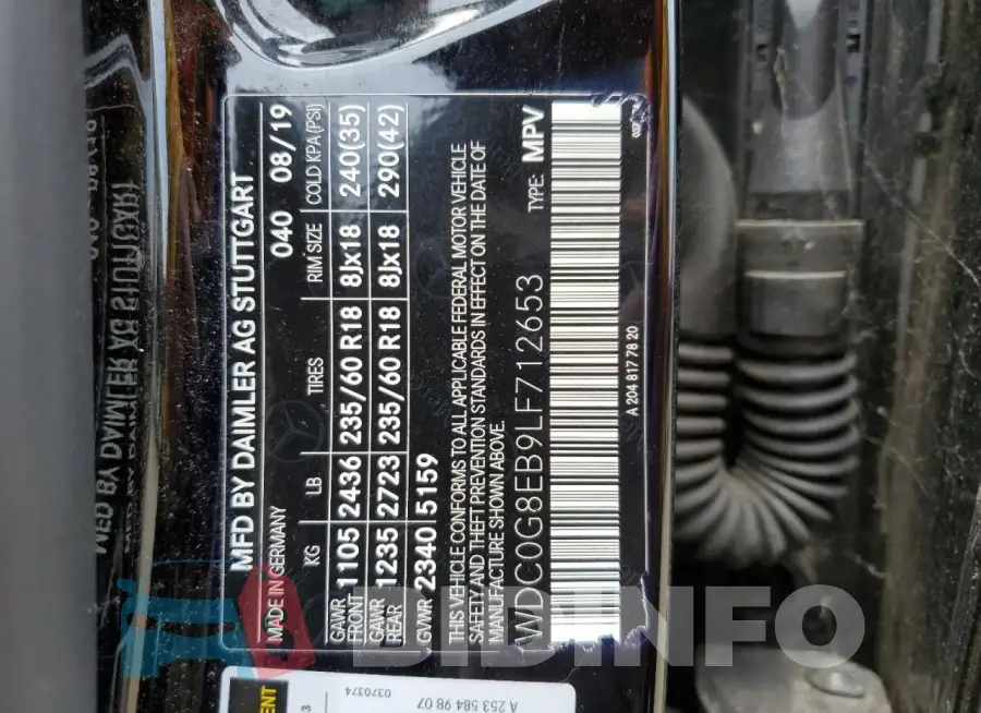 WDC0G8EB9LF712653 Photo# 13
