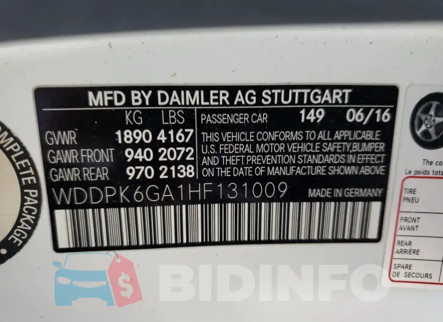 WDDPK6GA1HF131009 Photo# 12