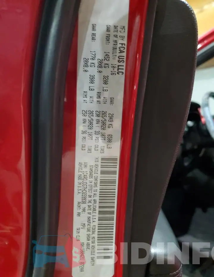 1C4RDJDG7HC659938 Photo# 12