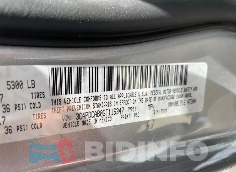 3C4PDCAB0GT116347 Photo# 10