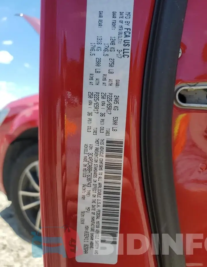 3C4PDCAB8HT638743 Photo# 13