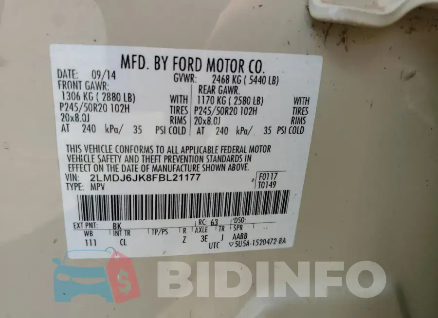 2LMDJ6JK8FBL21177 Photo# 13