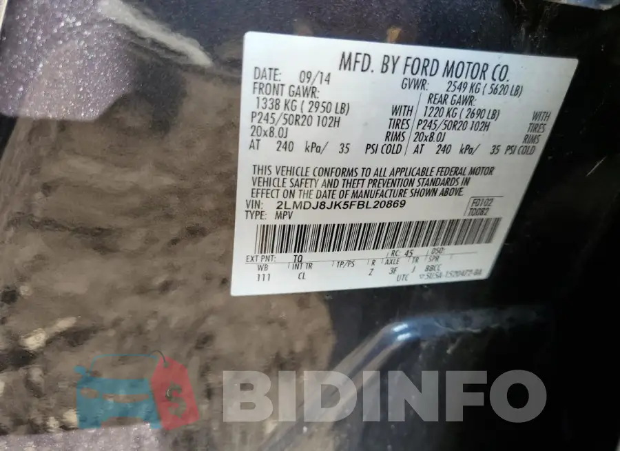 2LMDJ8JK5FBL20869 Photo# 13