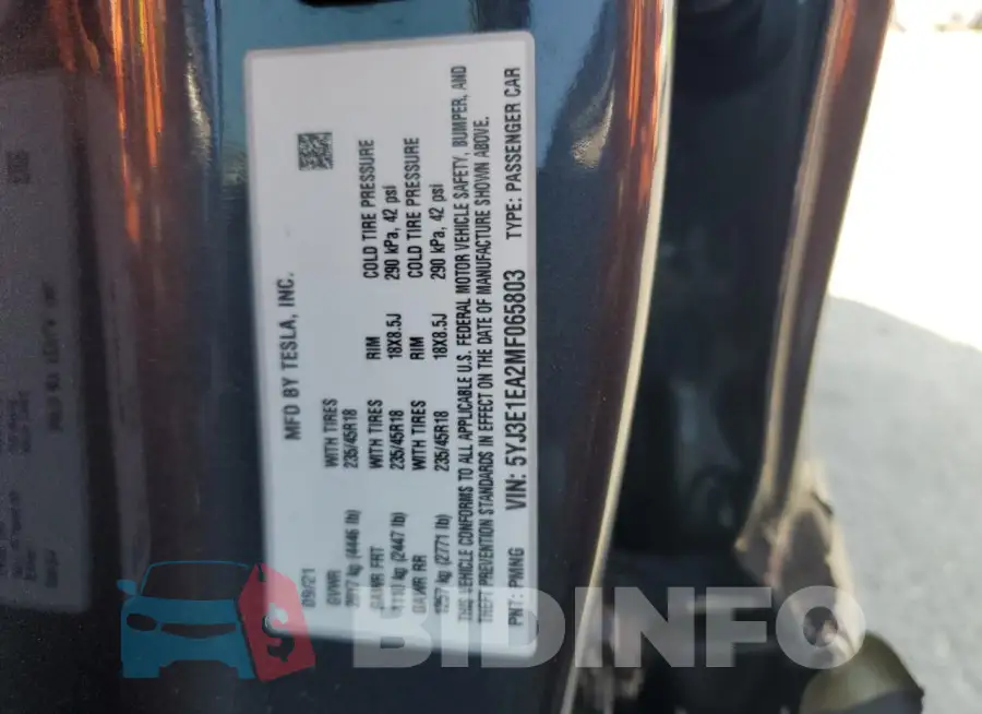 5YJ3E1EA2MF065803 Photo# 12