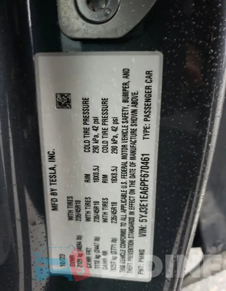 5YJ3E1EA6PF670461 Photo# 12