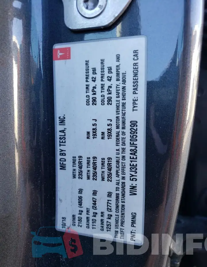 5YJ3E1EA8JF059290 Photo# 13