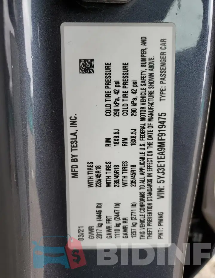 5YJ3E1EA9MF919475 Photo# 13