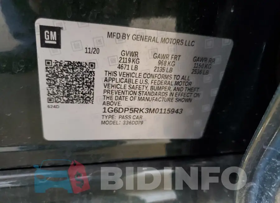 1G6DP5RK3M0115943 Photo# 13