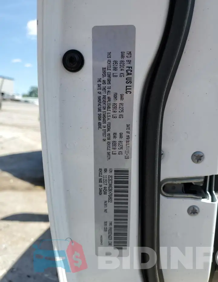 2C3CCAAG3KH760822 Photo# 13
