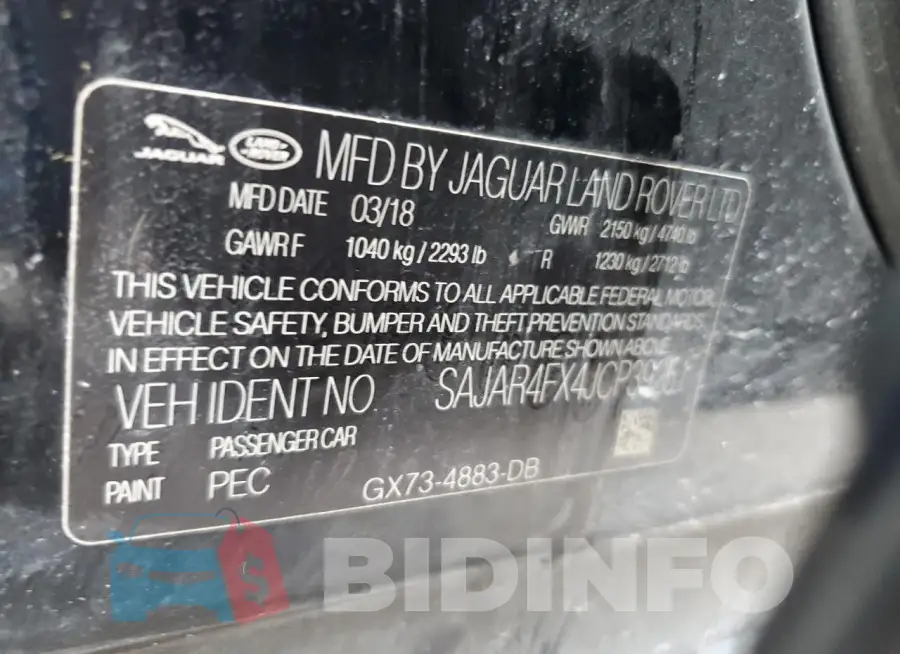 SAJAR4FX4JCP39251 Photo# 13