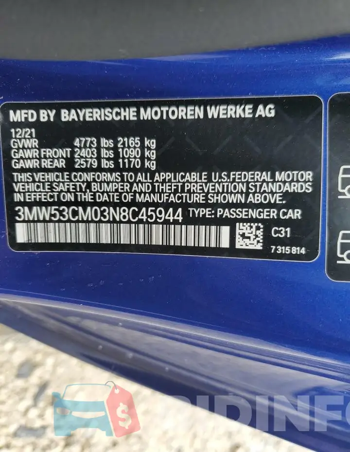 3MW53CM03N8C45944 Photo# 13