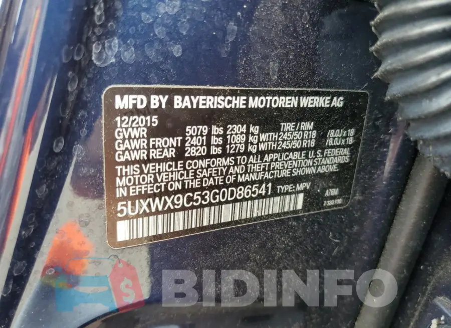 5UXWX9C53G0D86541 Photo# 13