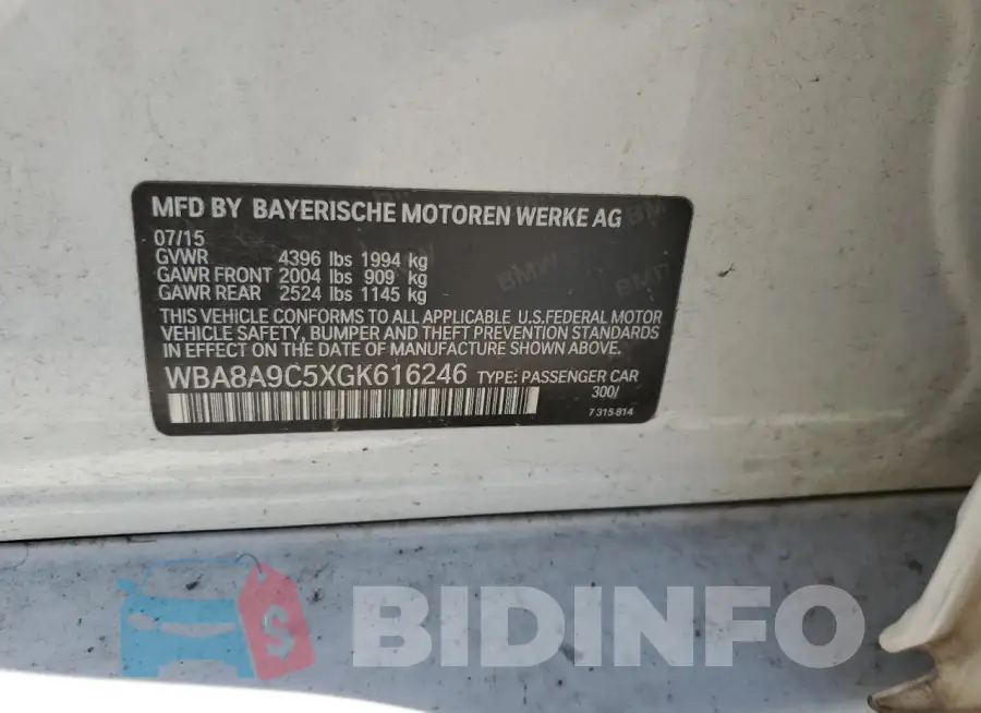 WBA8A9C5XGK616246 Photo# 12