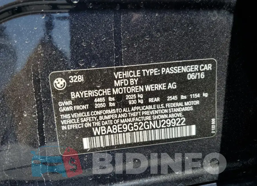 WBA8E9G52GNU29922 Photo# 13