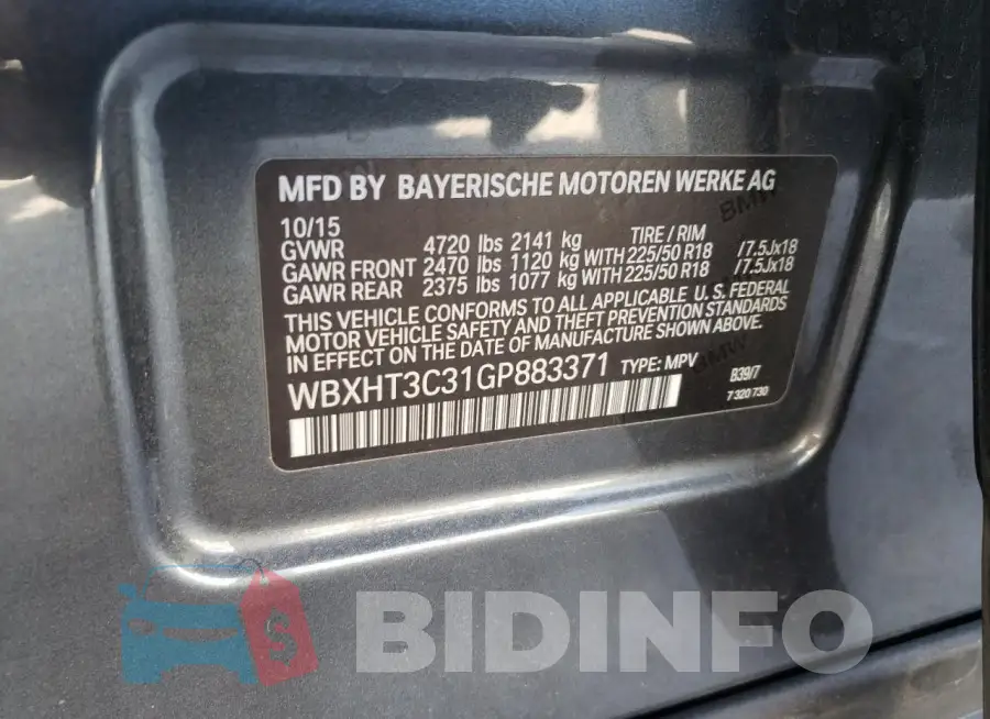 WBXHT3C31GP883371 Photo# 14