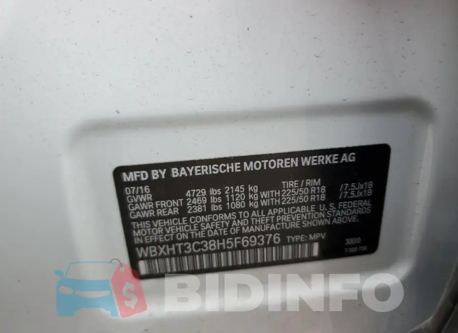 WBXHT3C38H5F69376 Photo# 13