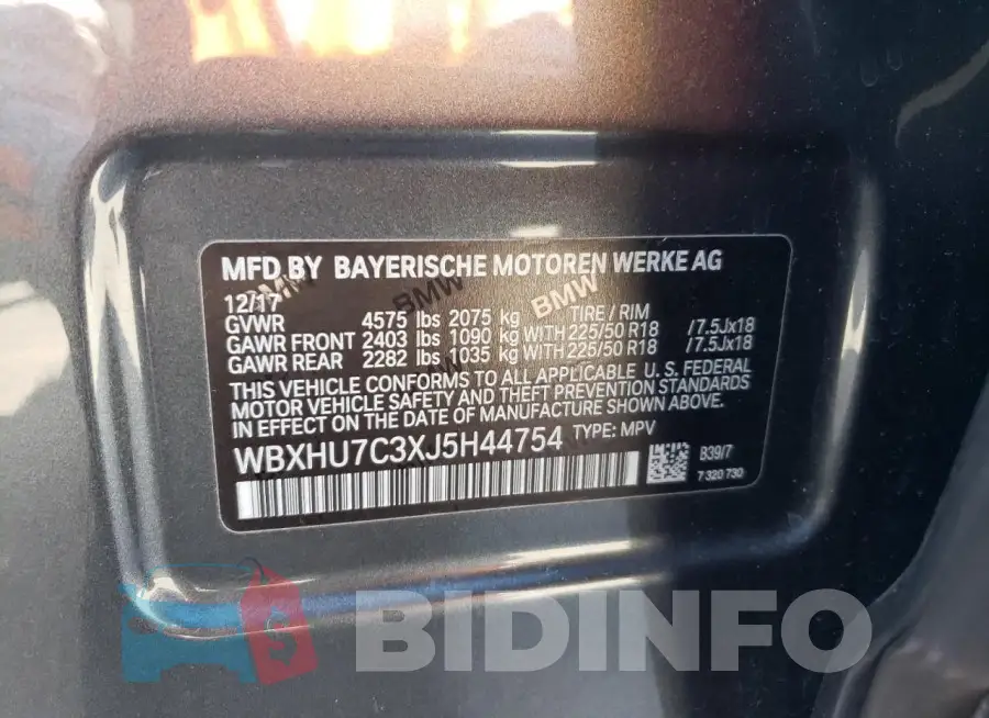 WBXHU7C3XJ5H44754 Photo# 13
