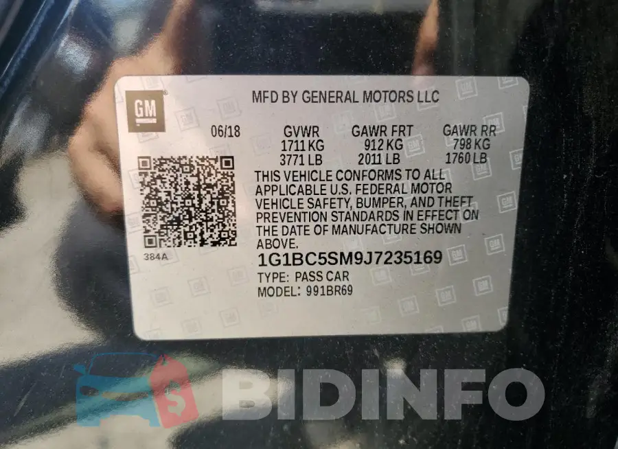 1G1BC5SM9J7235169 Photo# 12