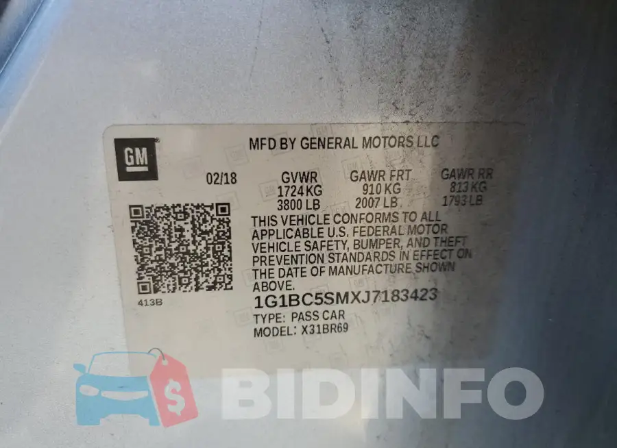 1G1BC5SMXJ7183423 Photo# 13