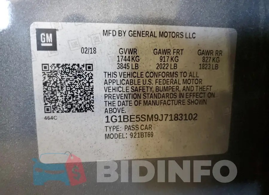 1G1BE5SM9J7183102 Photo# 13