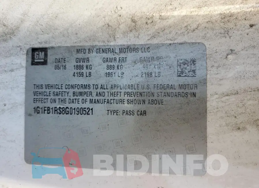 1G1FB1RS8G0190521 Photo# 12
