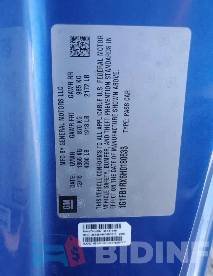 1G1FB1RX6H0180633 Photo# 12