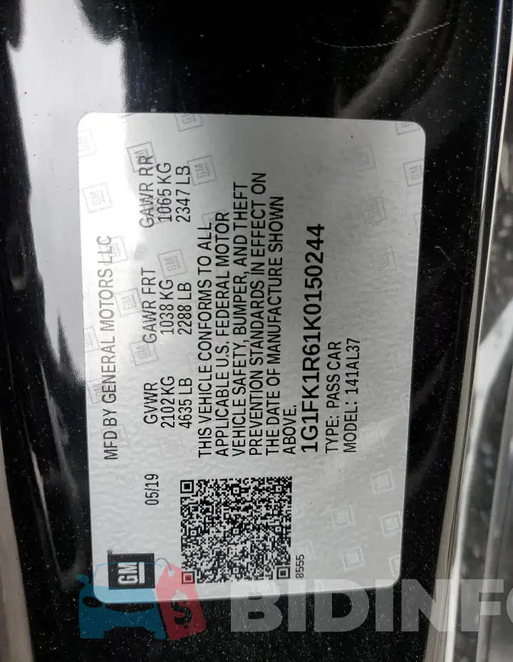 1G1FK1R61K0150244 Photo# 12