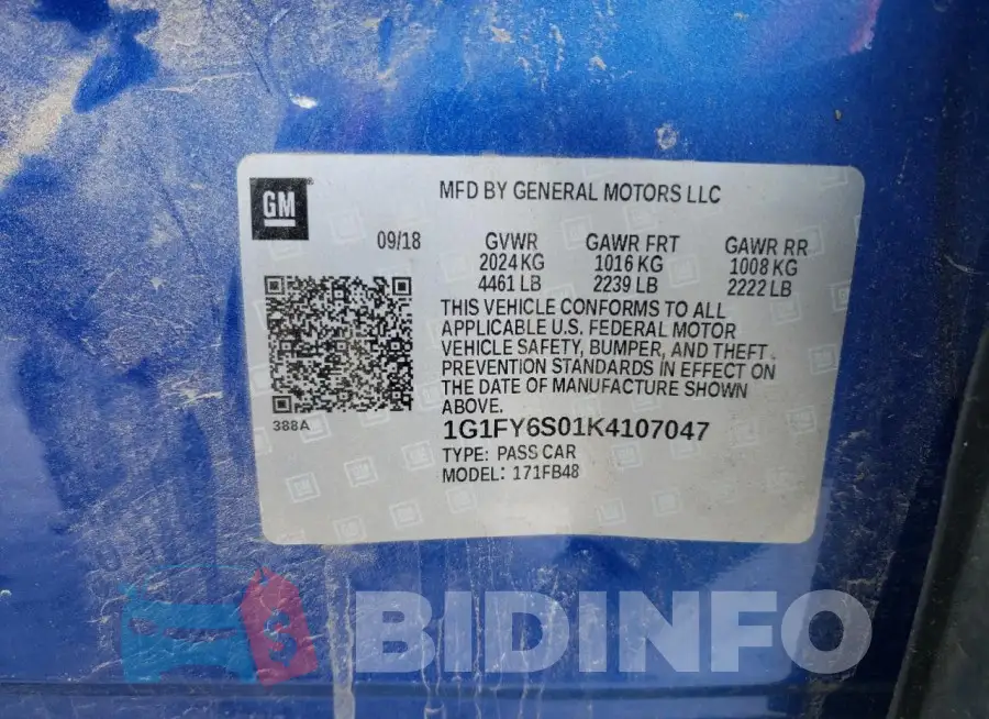 1G1FY6S01K4107047 Photo# 12