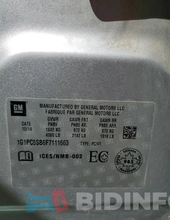 1G1PC5SB6F7111663 Photo# 13