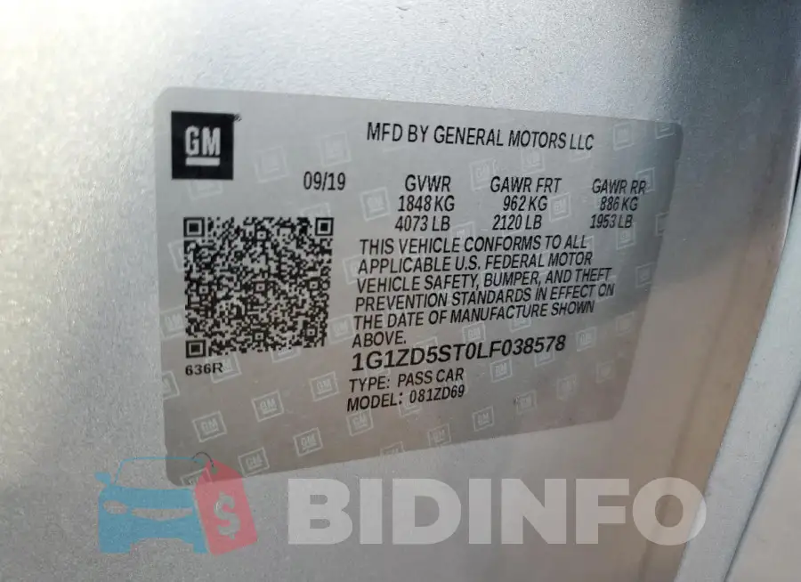 1G1ZD5ST0LF038578 Photo# 12