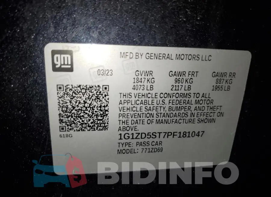 1G1ZD5ST7PF181047 Photo# 12