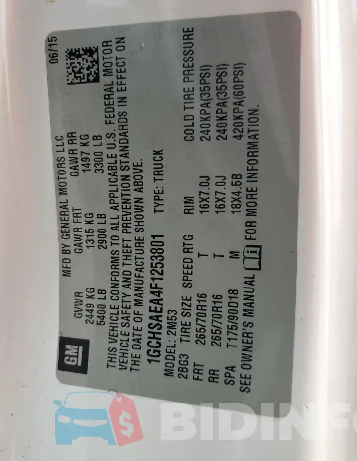 1GCHSAEA4F1253801 Photo# 12