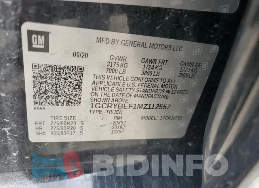 1GCRYBEF1MZ112557 Photo# 12