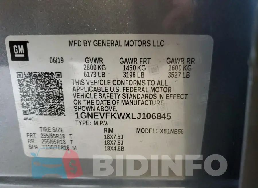 1GNEVFKWXLJ106845 Photo# 13