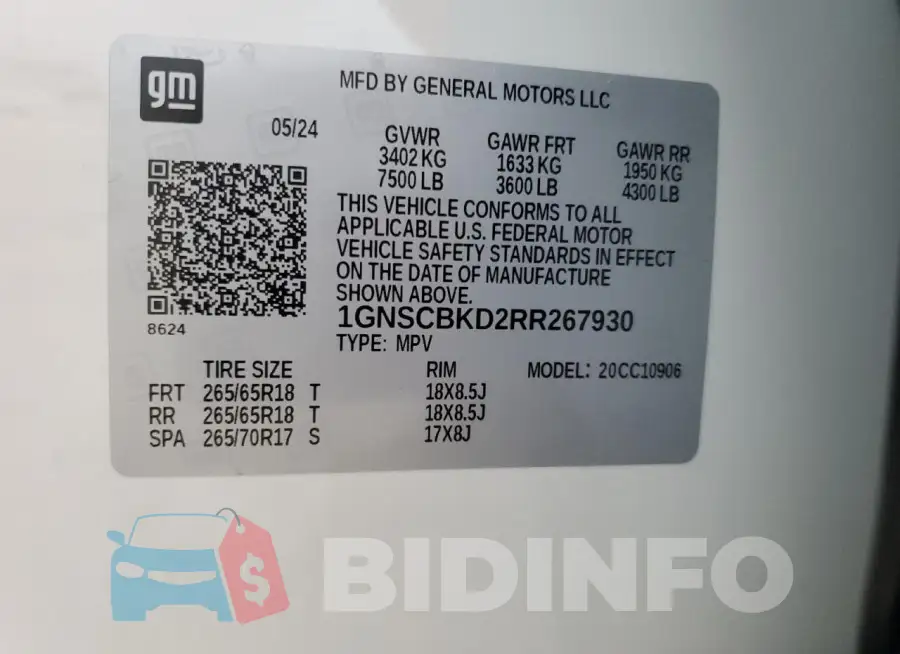 1GNSCBKD2RR267930 Photo# 13