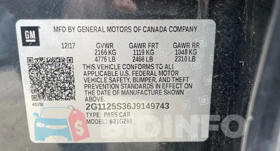 2G1125S36J9149743 Photo# 10