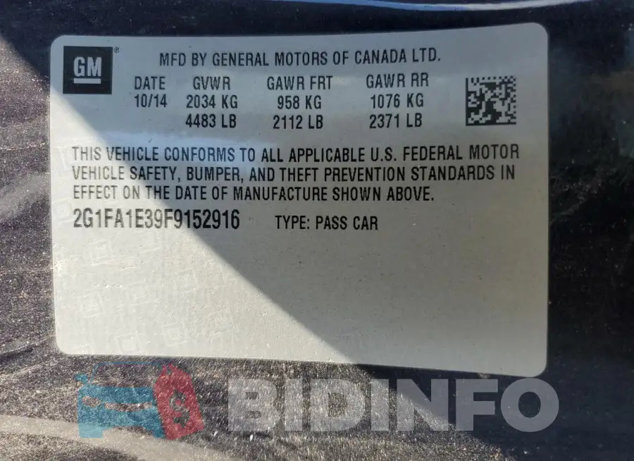 2G1FA1E39F9152916 Photo# 12
