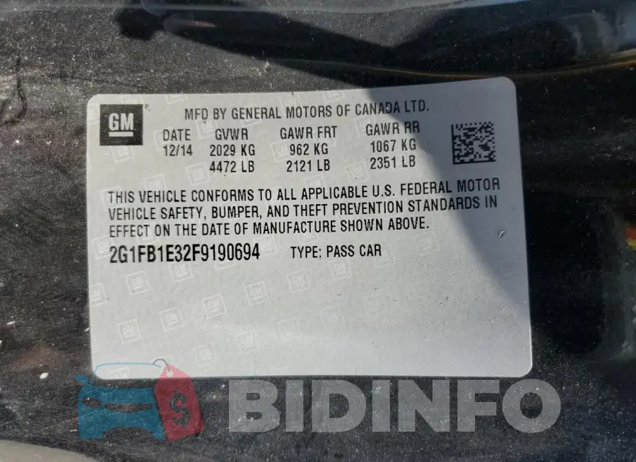 2G1FB1E32F9190694 Photo# 12