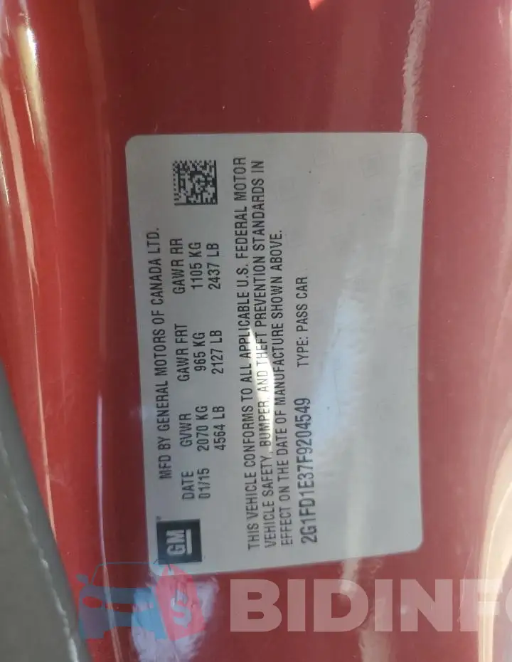 2G1FD1E37F9204549 Photo# 12