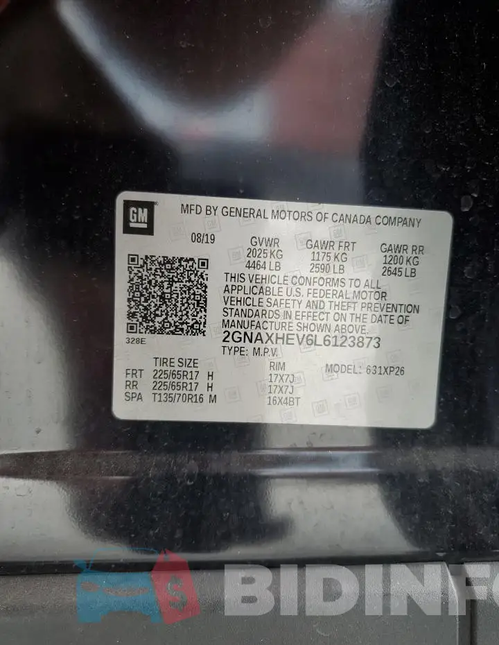 2GNAXHEV6L6123873 Photo# 14