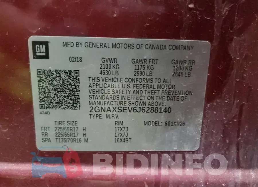 2GNAXSEV6J6288140 Photo# 14