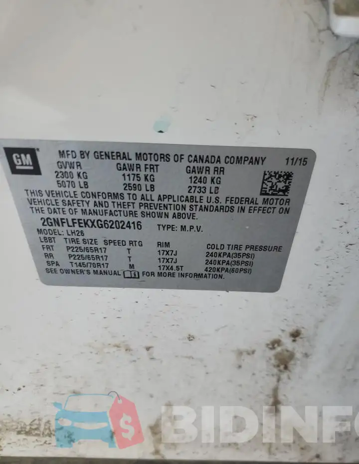2GNFLFEKXG6202416 Photo# 12