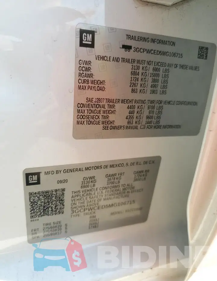 3GCPWCED5MG106715 Photo# 12
