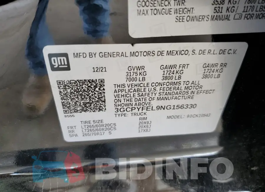 3GCPYFEL9NG156330 Photo# 12