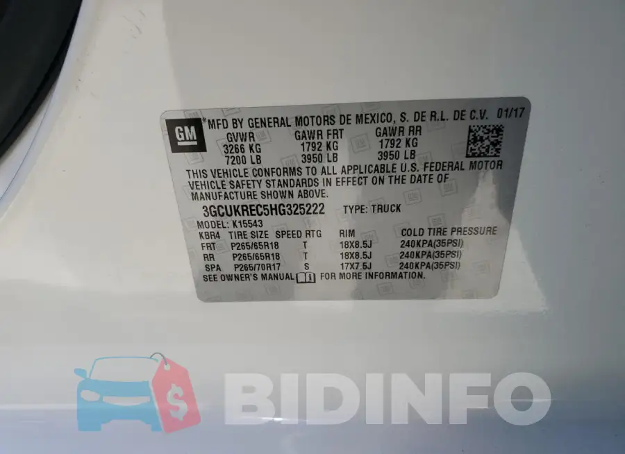 3GCUKREC5HG325222 Photo# 12