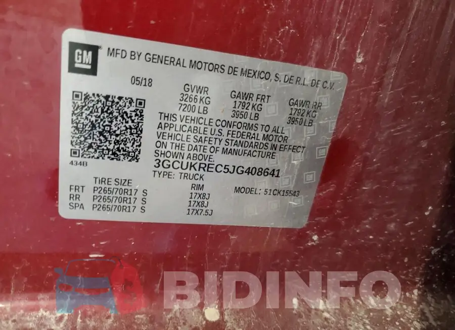 3GCUKREC5JG408641 Photo# 12