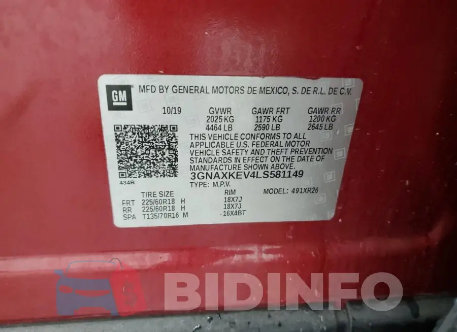 3GNAXKEV4LS581149 Photo# 13